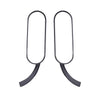 A pair of universal chrome black motorcycle side rear view mirrors.