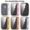 A set of five protective TPU cases for the Amazfit Bip 5 Unity watch in various colors including black, pink, and gold.