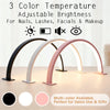 Three color temperature adjustable brightness half-moon LED arc desk lamps for beauty and makeup