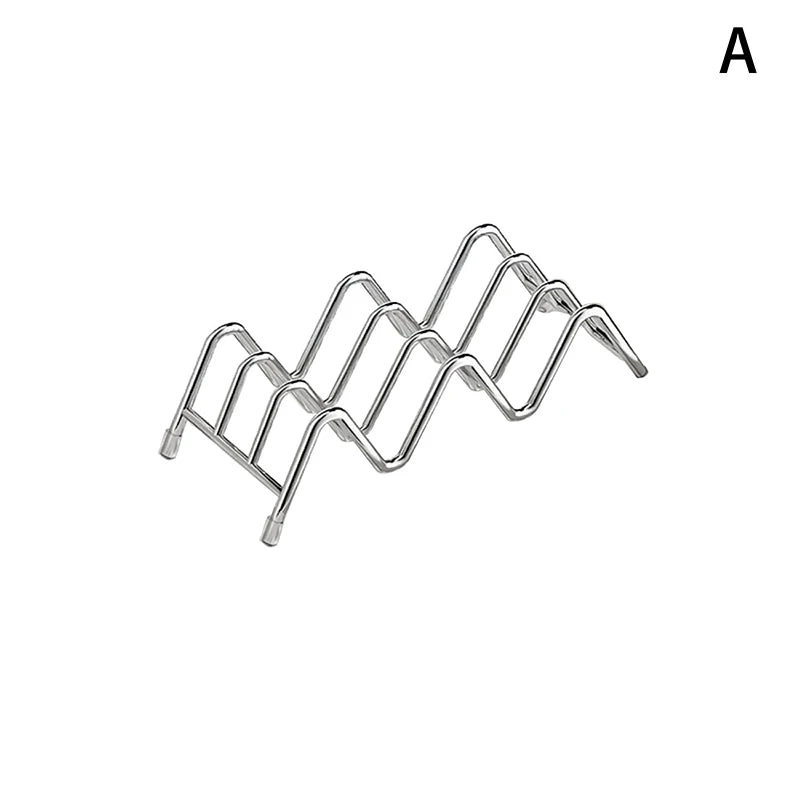 W-shaped stainless steel soap holder with a drainage tray