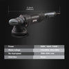 A black dual action polisher with a 15mm orbit tool is shown against a dark background.