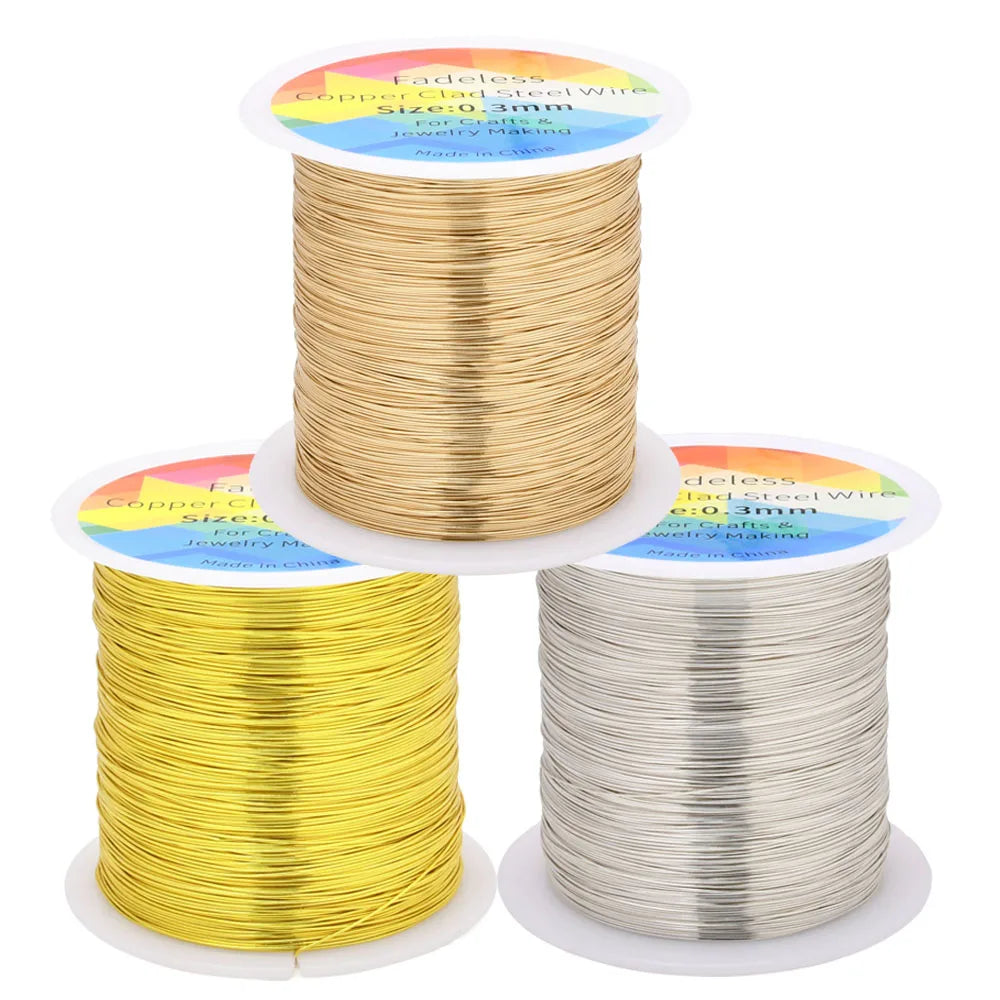 Spool of 100m copper clad steel wire for craft and jewelry making