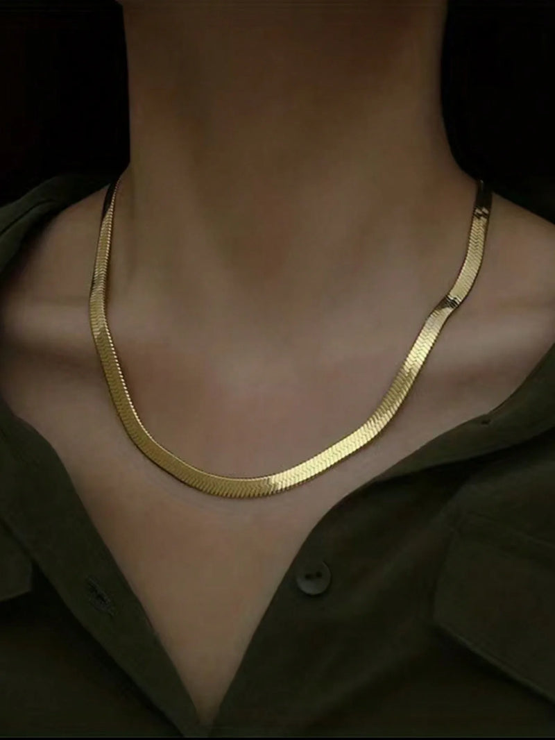 Gold-Plated Stainless Steel Snake Chain Necklace