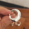 Minimalist Moon Phase Sterling Silver Ring Set
