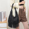 Bohemian Fringe Straw Tote Bag
