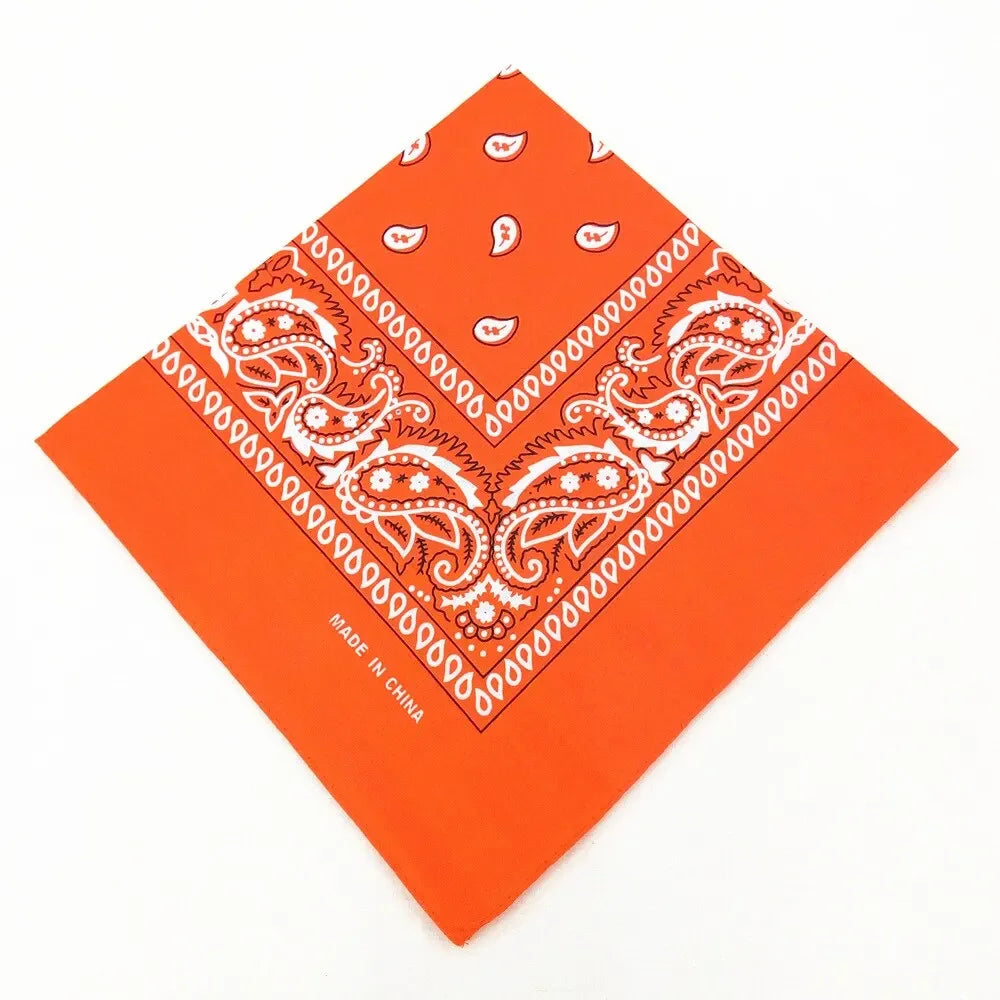 Paisley Bandana Square Scarf – 55cm Cotton Blend for Men and Women