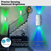 A white rechargeable motion sensor night light illuminates a wall with balanced brightness.