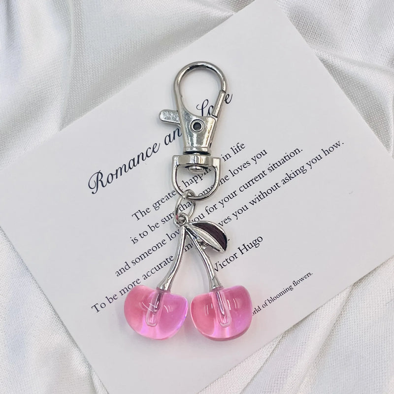 Glitter Cherry Keychain