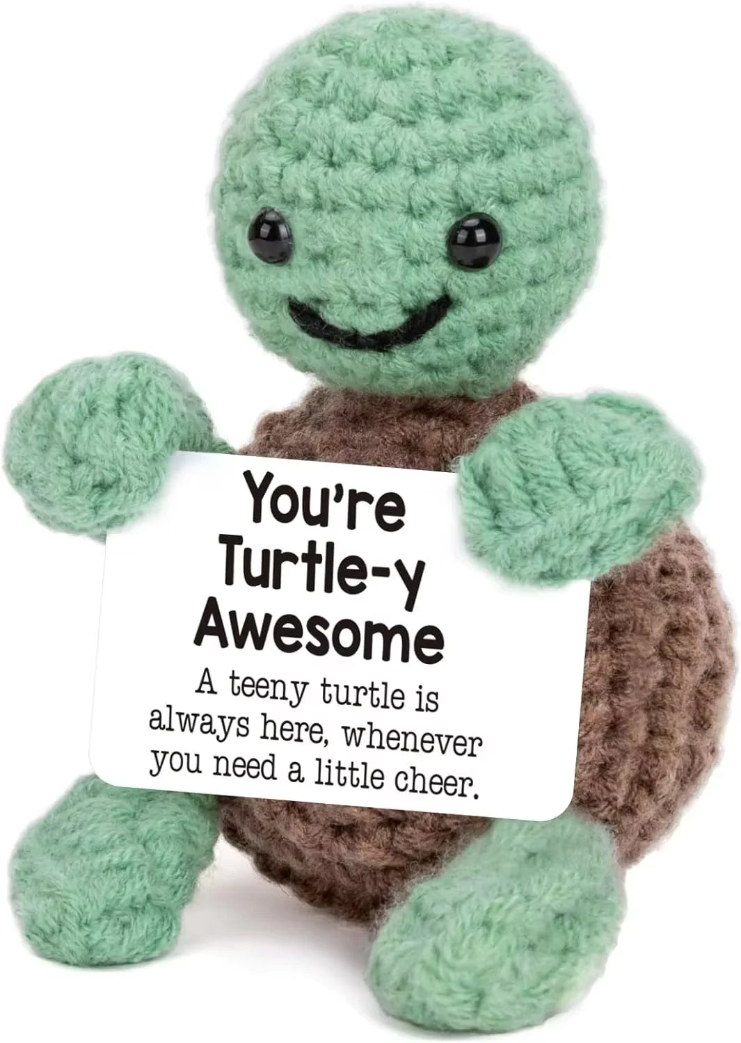 Handmade Wool Knit Potato Plush Doll with Inspirational Card