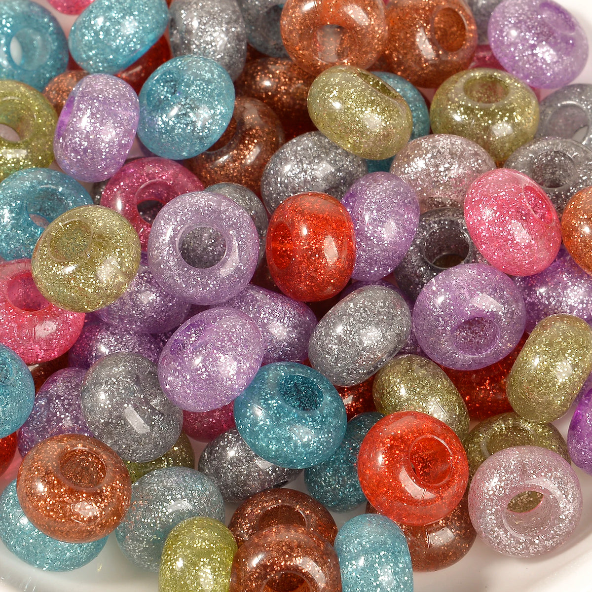 Mixed Rainbow Resin Spacer Beads for Jewelry Making