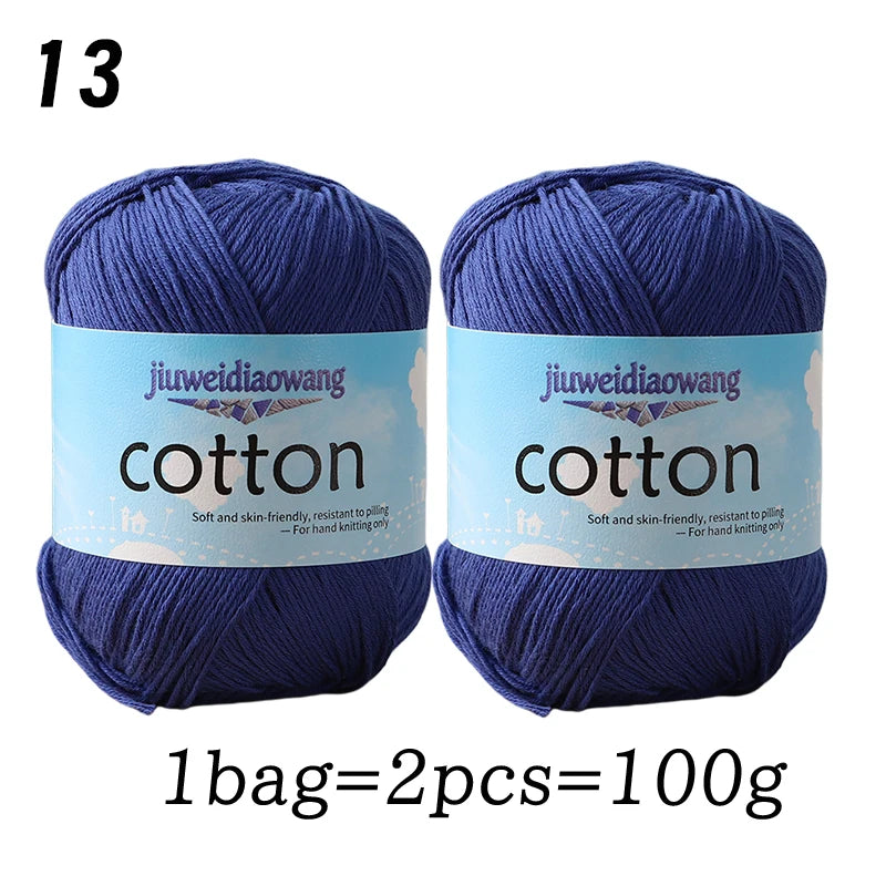 Premium 100% Cotton Yarn – Medium-Fine Weight for All-Season Knitting