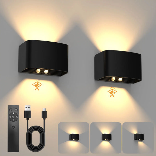 Motion Sensor LED Wall Lamp with Remote Control