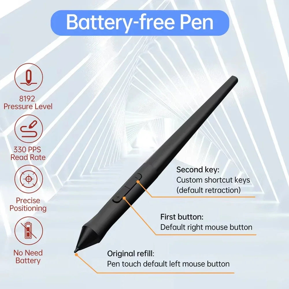 Ultra-Thin Graphics Drawing Tablet with Battery-Free Stylus
