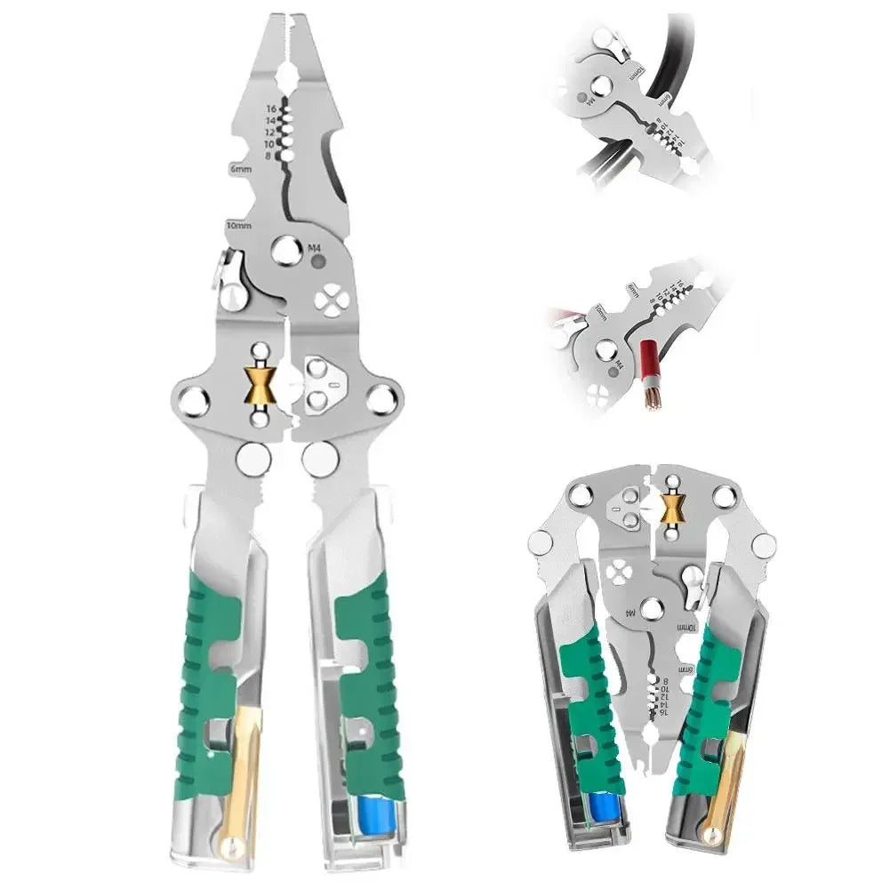 Foldable Multifunctional Wire Stripping Pliers with Voltage Detection
