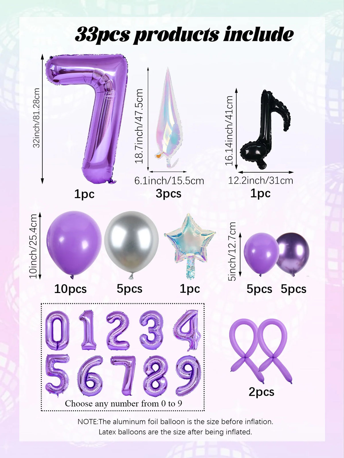 33-Piece K-Pop Music Theme Balloon Pillar Set for Party Decor