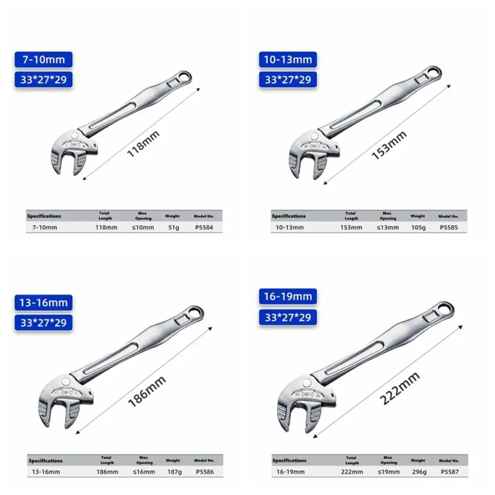 Heavy-Duty Adjustable Crab Claw Wrench