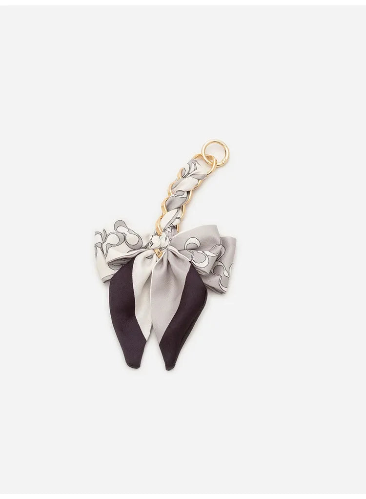 Elegant Bow Chain Bag Strap with Hanging Charm