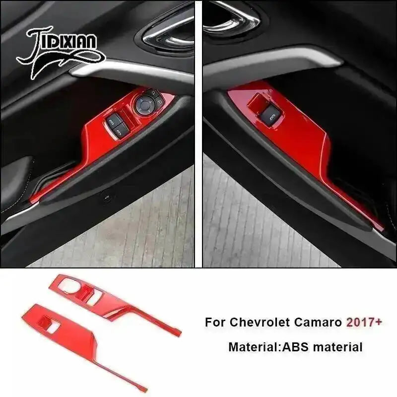 Red interior and exterior trim kit for Chevrolet Camaro 2017-2024 vehicle components