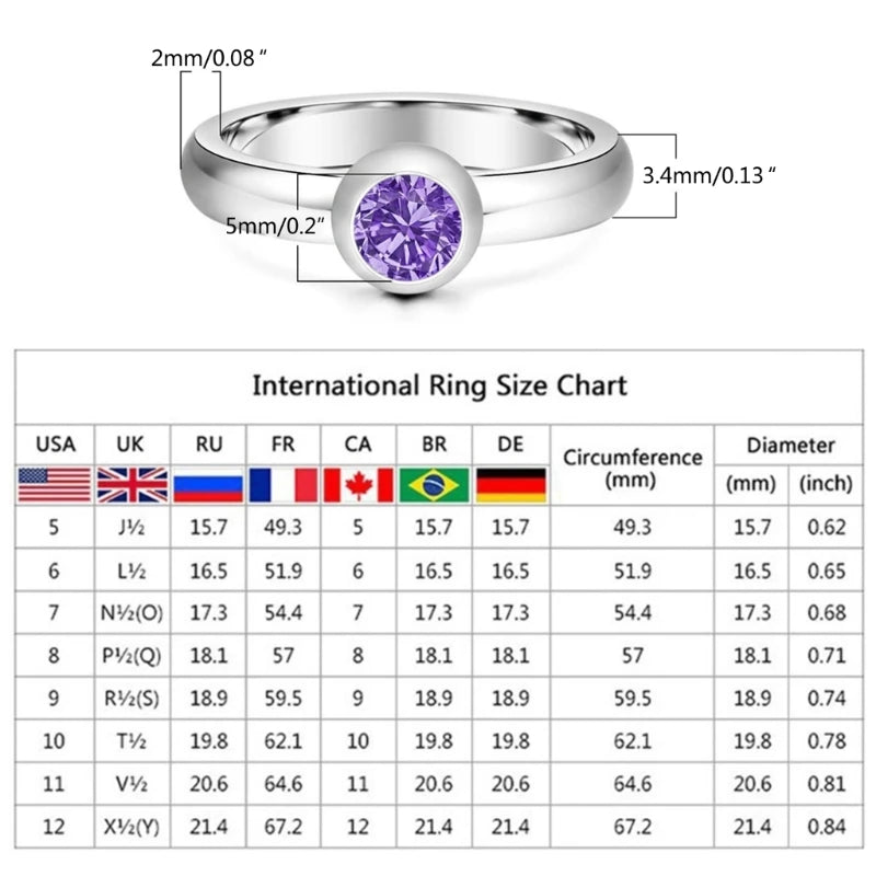 Interchangeable Birthstone Ring with 12 Zircon Stones