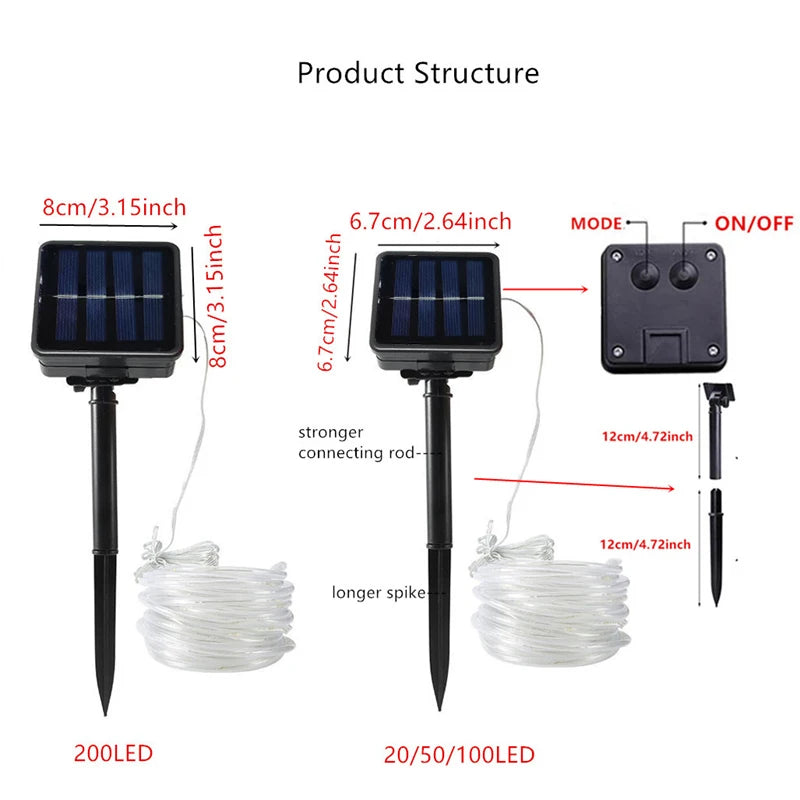 Solar-Powered LED String Lights for Outdoor Garden Decoration