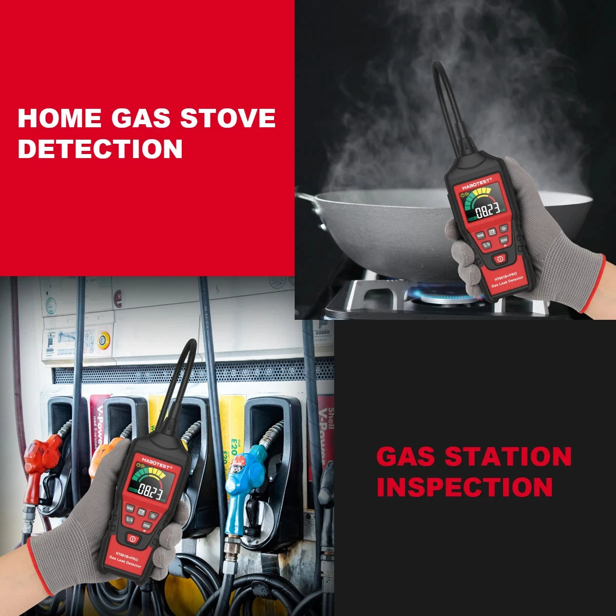 Portable Combustible Gas Leak Detector with Flexible Probe
