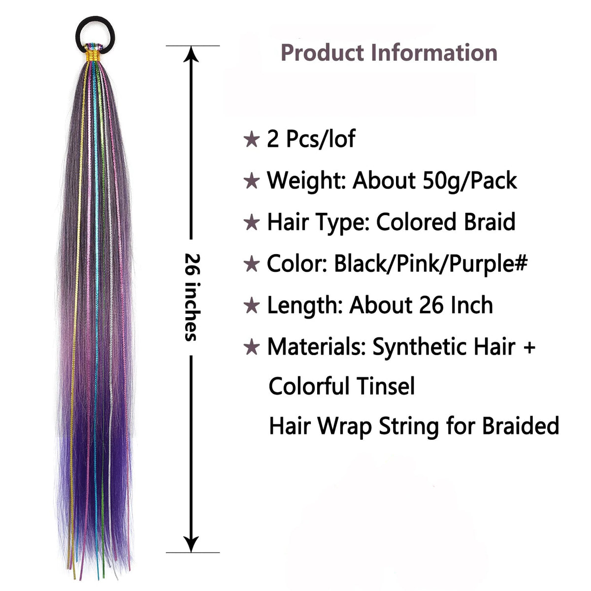 Long Straight Ombre Ponytail Extension