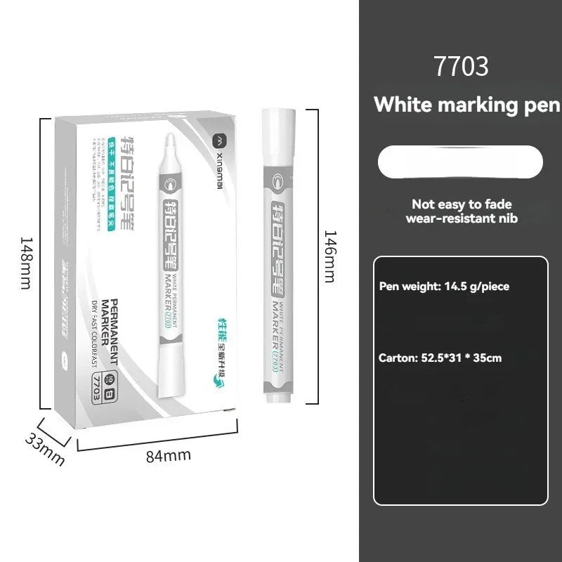 Set de Stylos Markers Permanents Blancs Imperméables