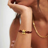Pulsera con Nudo Inicial de Oro de 14K