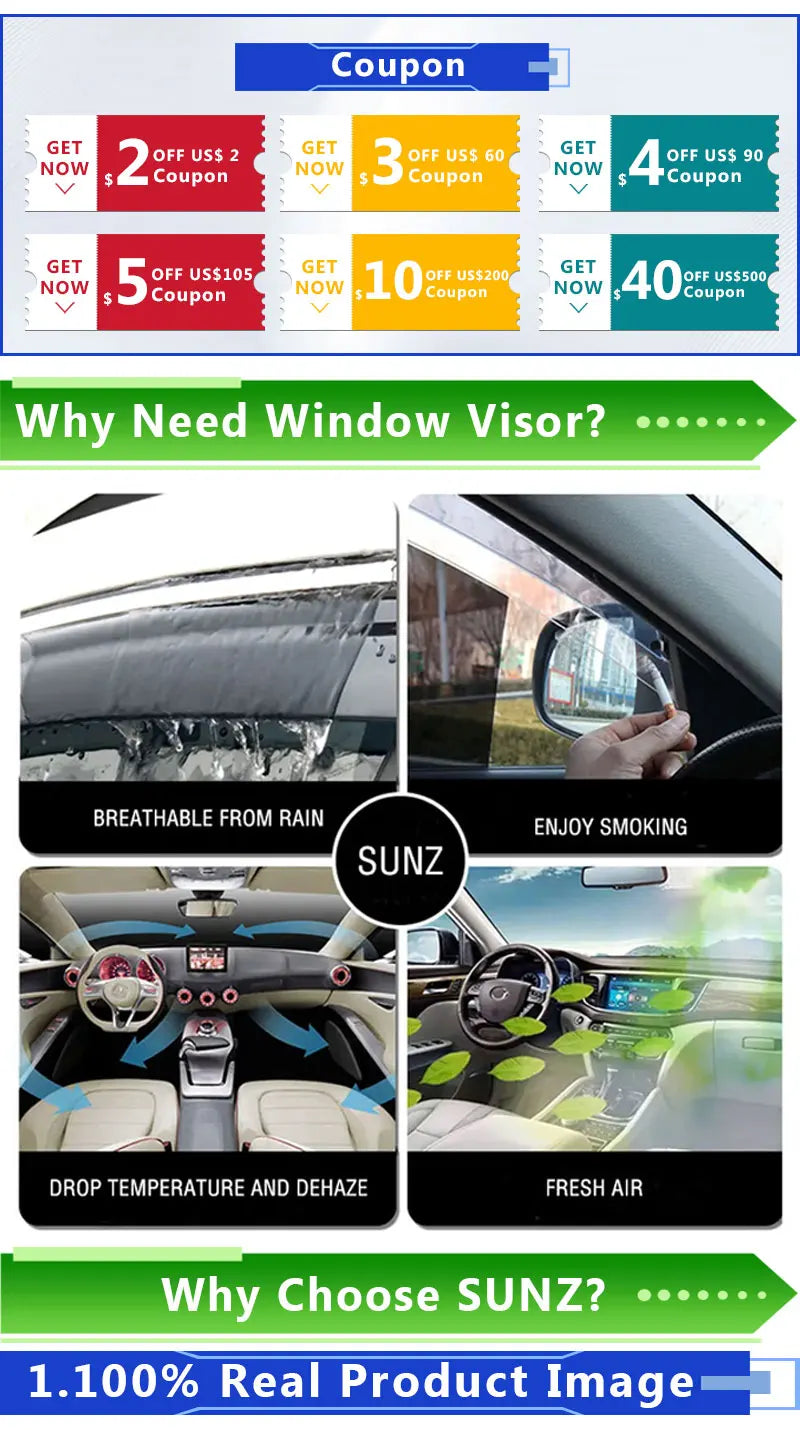 Window deflectors for a Nissan Rogue or X-Trail with a matte black finish shown in a car window.