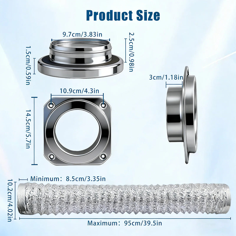 Magnetic Dryer Vent Connector with 4-Inch Duct