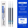 Set of three blue Uni Ink Refill pens for smooth writing and quick drying