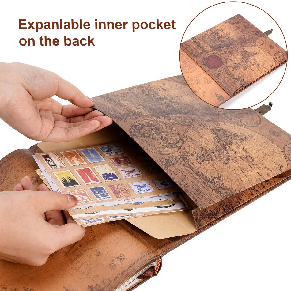 Vintage Leather-Style DIY Travel Photo Album for Memories