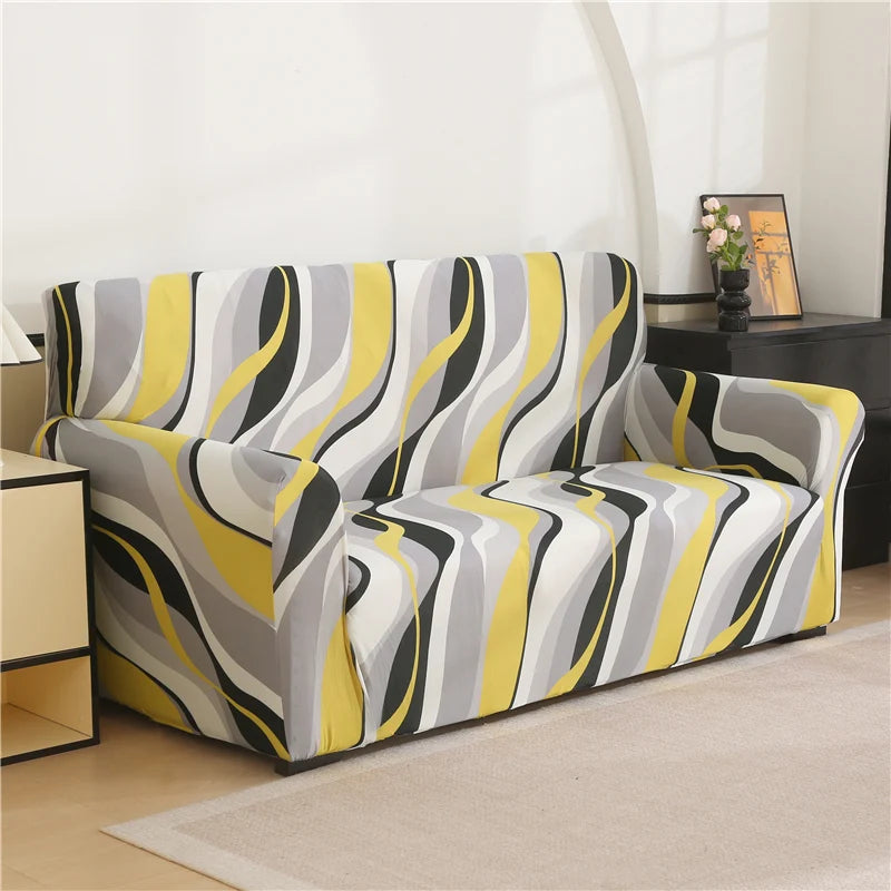 Stretch Floral Sofa Cover with Anti-Slip Grip