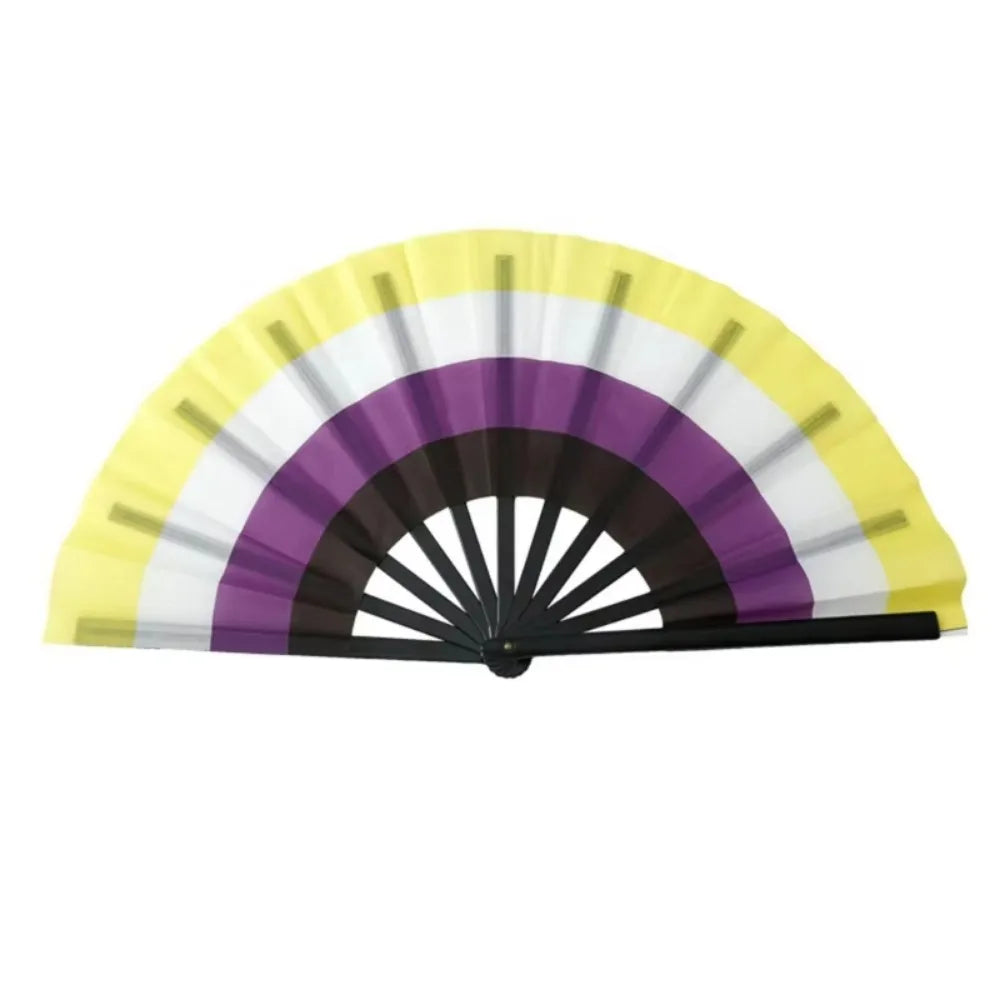 Foldable Rainbow Hand Fan with Gradient Design