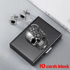 Skull Print Stainless Steel Credit Card Holder Wallet