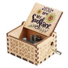 Hand-Cranked Wooden Music Box - 'You Are My Sunshine' Melody