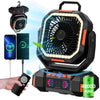 Ventilateur de Camping Portable avec Batterie Externe et Lumière LED