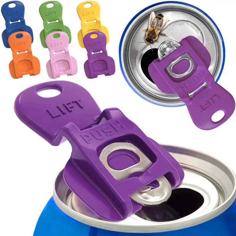 Reusable Can Tab Opener and Drink Protector Caps (Set of 6)