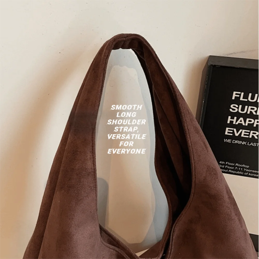 Retro Suede Shoulder Bag with Large Capacity