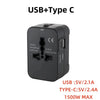 Schwarzer USB-auf-Type-C-Netzadapter mit Überspannungsschutz und maximaler Leistung von 1500W.
