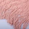 Khaki Knitted Throw Blanket with Tassels