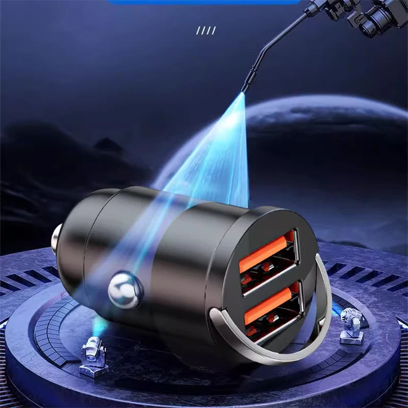 Chargeur de voiture métallique double port 200W