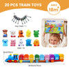 Farm Animal Counting Train with Lockable Barns
