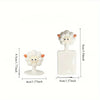 White cartoon toilet seat lifter handles with a flower design, measuring 9cm/3.54inch tall.