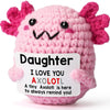 Handmade Crochet Axolotl Doll with Positive Energy Card