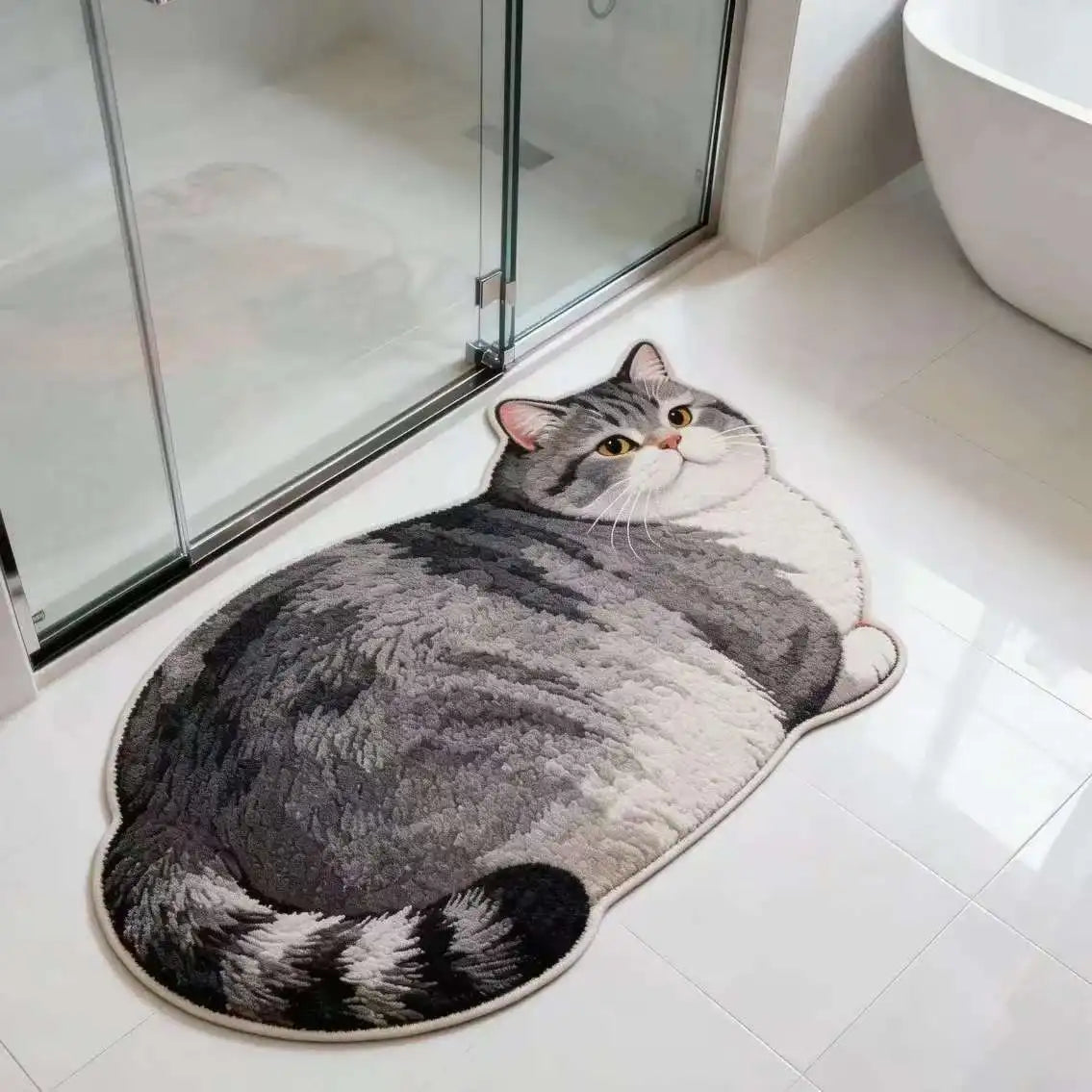 3D Cat Shaped Quick Dry Bath Mat