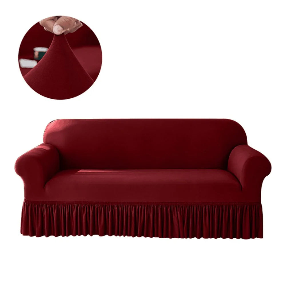 Stretch Sofa Slipcover with Skirted Edge