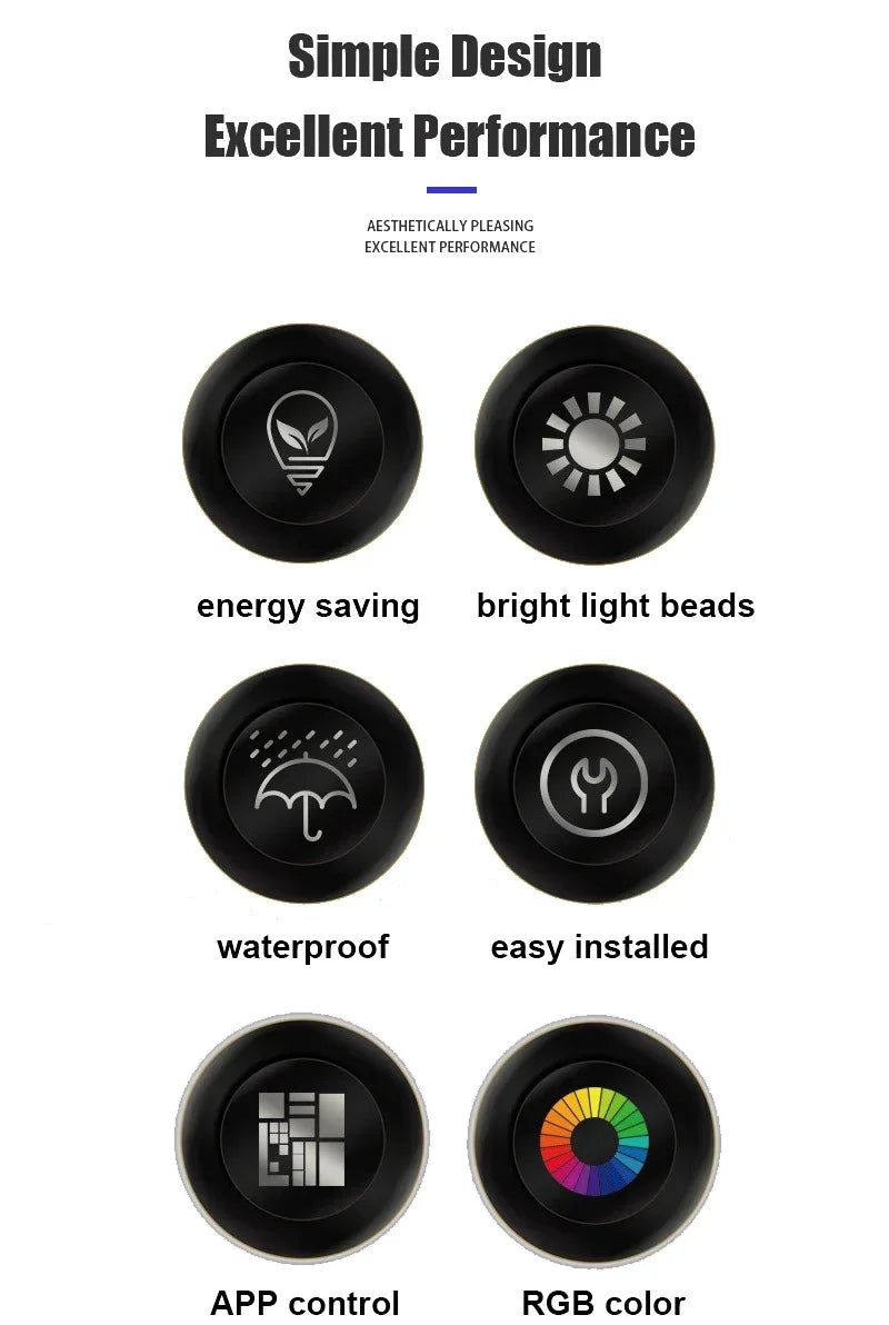 RGB Car Interior Ambient LED Strip Light with APP Control