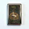 Vintage Metal Card Case with Push-Button Closure