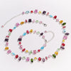 Colorful Crystal Choker Necklace with Gold Plating